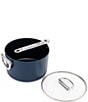 Color:Dark Blue - Image 2 - Space Folding Handle Ceramic Non-Stick Dark Blue Sauce Pan & Lid Also update copy