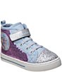 Josmo Girl's Disney Frozen Canvas Sequins Hi-Top Sneakers (Infant), Color:Purple/Blue - Image 1