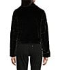 Color:Black - Image 2 - Faux Fur Notched Collar Crop Jacket