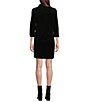 Color:Black - Image 2 - Point Collar 3/4 Sleeve Stella Corduroy Shift Dress