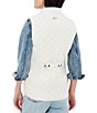 Color:Winter White - Image 2 - Quilted Stand Collar Zip Front Lightweight Vest