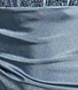 Jovani Sweetheart Neck Spaghetti Strap Corset Glitter Mesh Bodice Side Slit Gown, Color:Slate Blue - Image 4