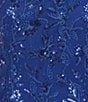 Color:Blueberry - Image 6 - Floral Sequin Embroidered Mesh Boat Neck Short Petal Sleeve Sheath Dress