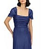 JS Collections Jane A-Line Square Neck Short Sleeve Textured Organza Gown, Color:Twilight - Image 4