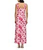 JS Collections Julieta Square Neck Floral Embroidered Mesh Sheath Gown, Color:Rose Shadow Magenta - Image 2