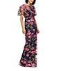 JS Collections Kristine Embroidered Mesh Floral Boat Neck Column Gown, Color:Navy Multi - Image 3