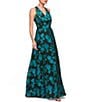 JS Collections Melba Cowl Neck Floral Chiffon Long Gown - Image 3