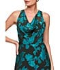 JS Collections Melba Cowl Neck Floral Chiffon Long Gown - Image 4