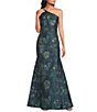 Js Collections Nocturne Bloom Metallic Jacquard One-Shoulder Mermaid Gown - Image 1