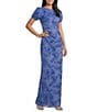 JS Collections Oriana Embroidered Short Sleeve Column Gown - Image 1