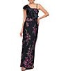 JS Collections Piper Bow Embroidered Floor Length Column Gown With Bow - Image 1