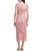 Color:Blush - Image 2 - Sequin Lace Round Neckline Sleeveless Sheath Dress
