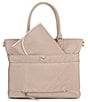 Color:Truffle - Image 4 - Eco Leather Zip Top Tote Bag