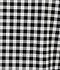 Color:Gingham Black - Image 3 - Alexandra Stretch Knit Gingham Print Ribbed Trim Crew Neck Short Sleeve A-Line Midi T-Shirt Dress