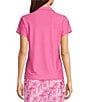 Color:Peony Pink - Image 2 - Austin Knit Collared V-Neck Short Sleeve Ruffled Trim Polo Shirt