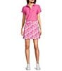 Color:Peony Pink - Image 3 - Austin Knit Collared V-Neck Short Sleeve Ruffled Trim Polo Shirt