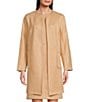 Color:Camel - Image 1 - Birdie Stretch Faux Suede Long Sleeve Pocketed Open Front Jacket