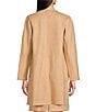 Color:Camel - Image 2 - Birdie Stretch Faux Suede Long Sleeve Pocketed Open Front Jacket