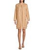 Color:Camel - Image 3 - Birdie Stretch Faux Suede Long Sleeve Pocketed Open Front Jacket