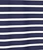 Jude Connally Chris Everyday Stripe Print Jude Cloth Stretch Knit Mandarin Collar Bracelet Sleeve Coordinating Top, Color:Everyday Stripe Navy White - Image 6
