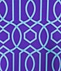 Color:Garden Gate Iris - Image 4 - Chris Garden Gate Iris Print Jude Cloth Stretch Knit Mandarin Collar 3/4 Sleeve Coordinating Top