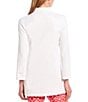 Color:White - Image 2 - Chris Long Sleeve Collared V-Neck Knit Tunic