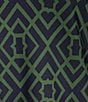 Color:Garden Lattice Navy - Image 3 - Emerson Jude Cloth Knit Garden Lattice Navy Print Point Collar Puffed Sleeve Shift Dress