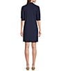 Jude Connally Emerson Jude Cloth Knit Point Collar Puffed Sleeve Shift Dress, Color:Navy - Image 2