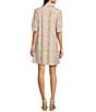 Color:Painted Tile Sand - Image 2 - Emerson Painted Tile Sand Print Jude Cloth Knit Point Collar Puffed Sleeve Shift Dress