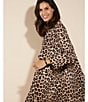 Jude Connally Emma Faux Suede Leopard Print Shawl Collar Long Sleeve Coat, Color:Large Leopard Brown - Image 9