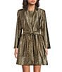 Jude Connally Emma Gilded Jude Cloth Geometric Notch Lapel Collar Long Sleeve Belted Jacket - Image 1