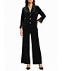 Jude Connally Essie Stretch Velvet Notch Lapel Collar Long Sleeve Button-Front Blazer - Image 3