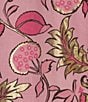 Color:Fleur De Leaf Pink/Gold - Image 3 - Faith Cotton Voile Fleur De Leaf Print Banded Collar 3/4 Bell Sleeve A-Line Dress