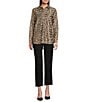 Jude Connally Hadley Gilded Cheetah Print Jude Cloth Knit Point Collar Long Split Roll Cuff Sleeve Coordinating Tunic, Color:Cheetah Gold - Image 5