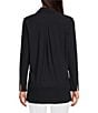 Color:Black - Image 2 - Hadley Long Roll-Tab Sleeve Point Collar High-Low Tunic