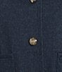 Jude Connally Hope Denim Round Neck Long Sleeve Gold Button Jacket, Color:Navy - Image 5