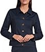 Jude Connally Hudson Point Collar Long Sleeve Button-Front Stretch Denim Jacket - Image 2
