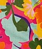 Color:Grand Garden Spring Pink - Image 3 - Jordana Cotton Grand Garden Spring Print Split V-Neck Elbow Length Sleeve Midi Dress