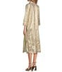 Jude Connally Kallan Cotton Voile Gold Foil Medallion Print Point Collar Shift Midi Dress, Color:Gold Foil Medallion - Image 4
