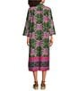 Jude Connally Kallan Decorative Frond Print Point Collar Shift Midi Dress, Color:Decorative Frond Army - Image 2