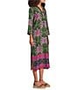 Jude Connally Kallan Decorative Frond Print Point Collar Shift Midi Dress, Color:Decorative Frond Army - Image 3