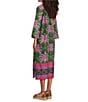 Jude Connally Kallan Decorative Frond Print Point Collar Shift Midi Dress, Color:Decorative Frond Army - Image 4
