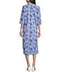 Jude Connally Kallan Sapphire Garden Print Point Collar Shift Midi Dress, Color:Sapphire Garden White - Image 2