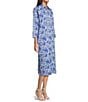 Jude Connally Kallan Sapphire Garden Print Point Collar Shift Midi Dress, Color:Sapphire Garden White - Image 3