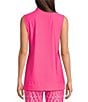 Color:Spring Pink - Image 2 - Keira Mock V-Neck Sleeveless Jude Cloth Knit Top