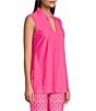 Color:Spring Pink - Image 3 - Keira Mock V-Neck Sleeveless Jude Cloth Knit Top