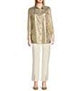 Jude Connally Kimber Gold Foil Medallion Print Point Collar Long Sleeve Button Front Shirt, Color:Gold Foil Medallion - Image 3