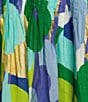 Color:Abstract Moma Iris - Image 4 - Larissa Cotton Voile Ornamental V-Neck Cap Sleeve Shift Dress
