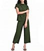Jude Connally Lolly Garden Solid Coordinating Lightweight Jude Cloth Wide Leg Crop Pants - Image 3