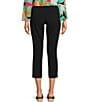 Color:Black - Image 2 - Lucia Jude Cloth Stretch Knit Pull-On Cropped Pants